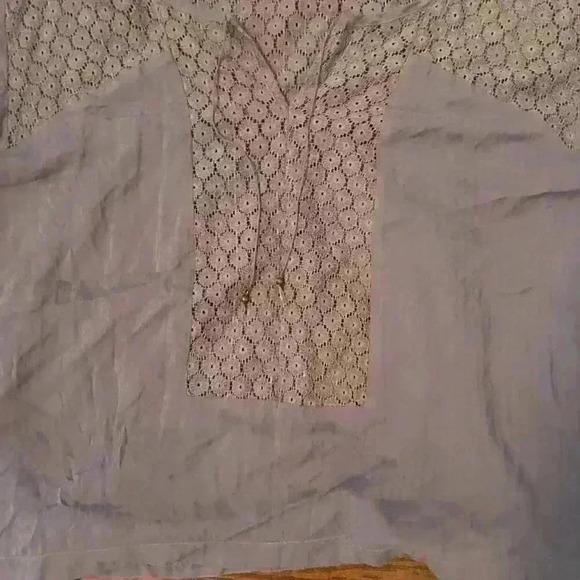 Free People Moon River Boho Lace Panels Peasant Top Balloon Sleeve Size Small - Picture 3 of 15